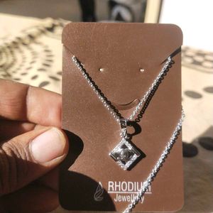 Pure Silver Rhodium Chanel Inspired Necklace