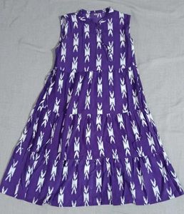 Purple Ikat Tiered Dress