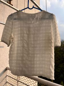 Elegant Sheer Button-Up Top