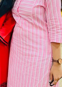 Pink Striped Kurta