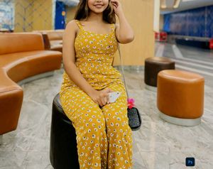 Yellow Floral Print Jumpsuit