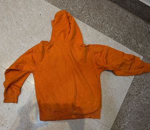 Orange  Hoodie And Cardigan