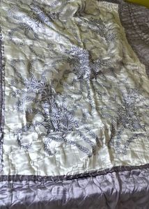 Jaipur Floral Quilted Bedspread - Lavender &amp; Cream