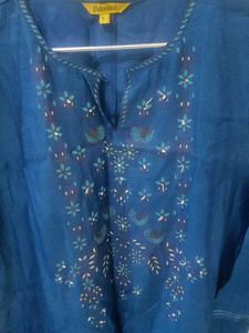Elegant Blue Embroidered Kurta