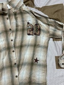 Plaid Oversized Button-Down Shirt