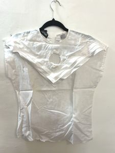 White Cutout Top
