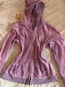 y2k Velour Zip-Up Hoodie