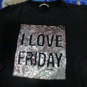 I Love Friday Black Sweatshirt