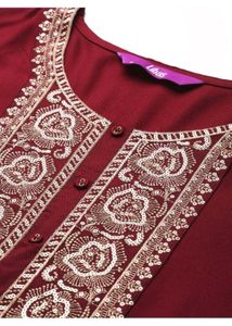 Libas women maroon straight kurti 🌻