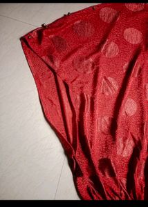Red Dotted Bat Sleeve Blouse