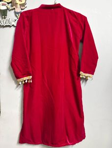 Red Embroidered Kurti