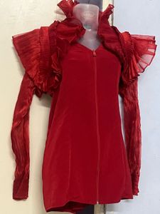 Pintrest Red Ruffle Dress