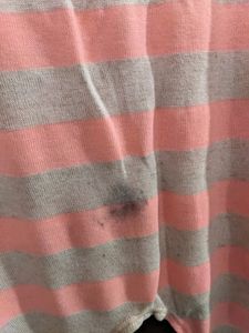 Neon Pink Stripe Crop Top (S)