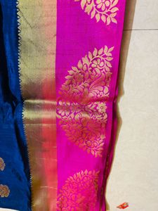 Elegant Blue &amp; Pink Saree with blouse