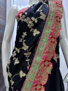 Black Embroidered Saree