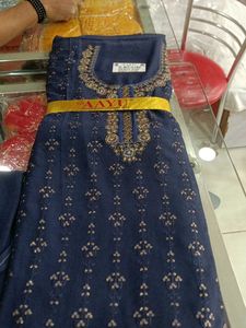 Navy Blue Embroidered Salwar Kameez