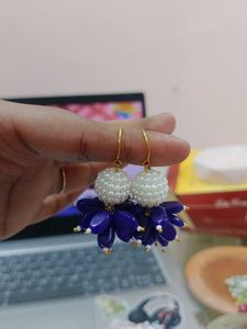 Floral Drop Earrings purple