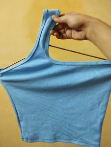 Blue One-Shoulder Tank