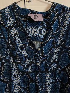 Blue Snake Print Blouse