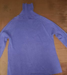 Purple Ribbed Turtleneck Oversized