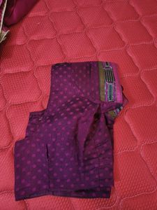 Purple Net Saree