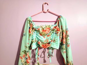 Floral Print Crop Top