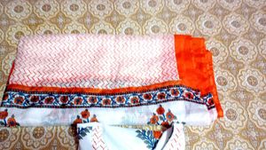 Pure Cotton Kurti Set With New Saree
