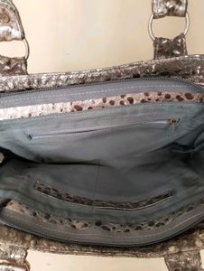 Embellished Silver Metallic Bag