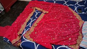 Rose  With   heavy   work  gold stone bridal   sar