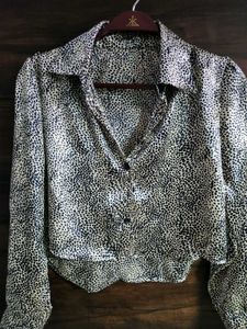 🐆✨️SEXY SATIN LEOPARD PRINT SHIRT ✨️🐆(Crop)