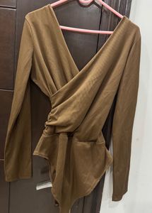 Chic Brown Long Sleeve bodysuit