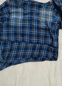 Blue Plaid Tie-Waist Top