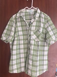 Green Plaid Short Sleeve Top
