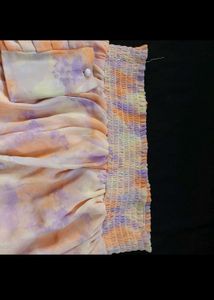 New Korean Tie-Dye Embellished Corset Top