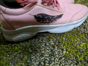 Casual Pink Sneakers with Heels