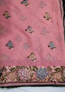 Pink Floral Embroidered Saree