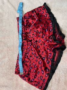 Red Animal Print Shorts