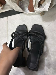 Black Block Heel Sandals