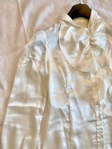 Satin Cream Shirt 🤍
