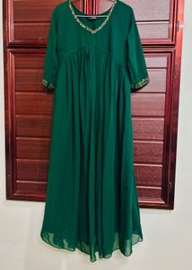 Elegant Bottle Green Dress