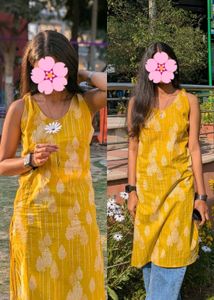 Yellow Sleeves Kurti