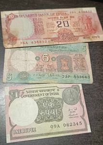 Vintage 20 Rupee Note 5 Ruppes Unique