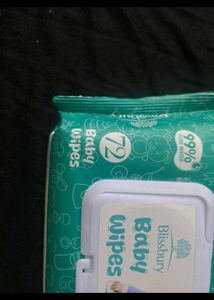 Blissbury Baby Wipes (72 count) Antibacterial