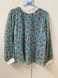 Floral Pleated Blouse