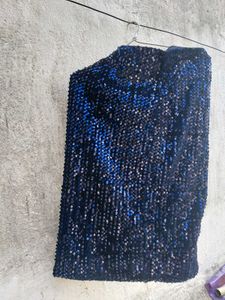 Sequins Waist Fit Party Wear Skirt N Top Set