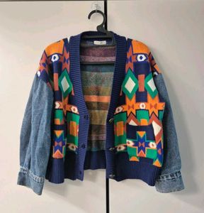 Korean Pattern Knit Cardigan