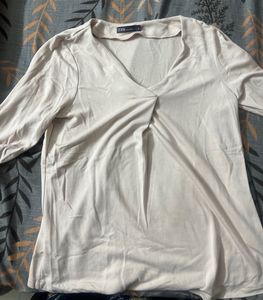 Elegant Beige V-Neck Top