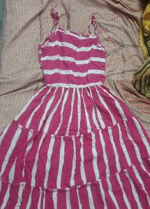 Pink & White Striped Sundress