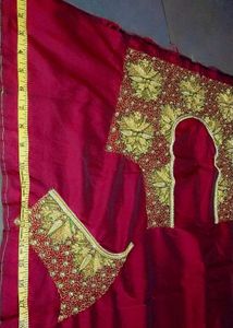 Hand Made New Zari Work Embroidered Sari Blouse