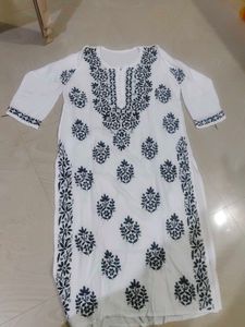White N Black Lucknowi Kurta